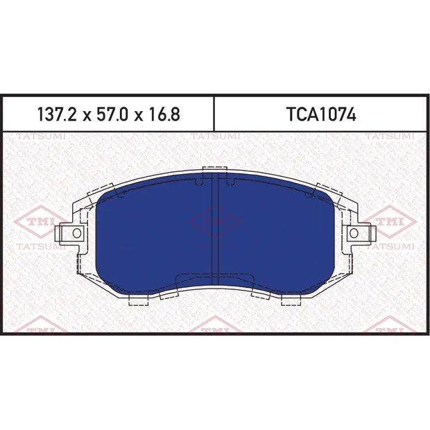Колодки тормозные дисковые передние SUBARU Impreza 00-> TATSUMI TCA1074