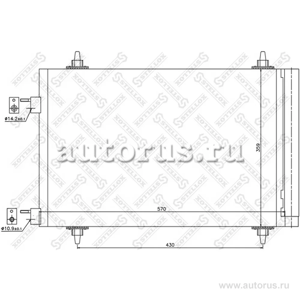 Радиатор кондиционера Citroen C4, Peug STELLOX 10-45039-SX