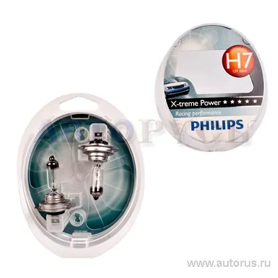 Лампа 12V H7 55W PHILIPS X-treme Power 2 шт. DUOBOX 12972XP