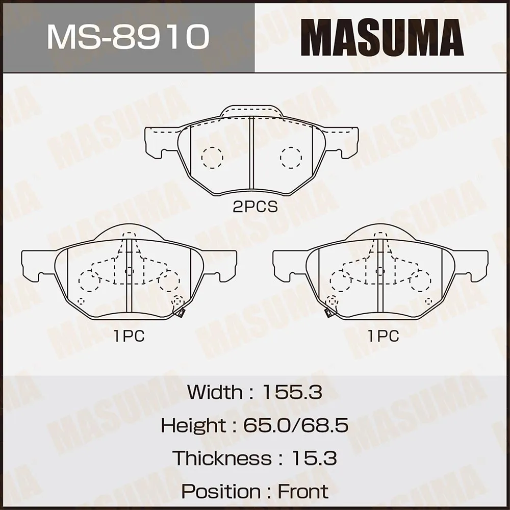 Колодки дисковые MASUMA MS-8910