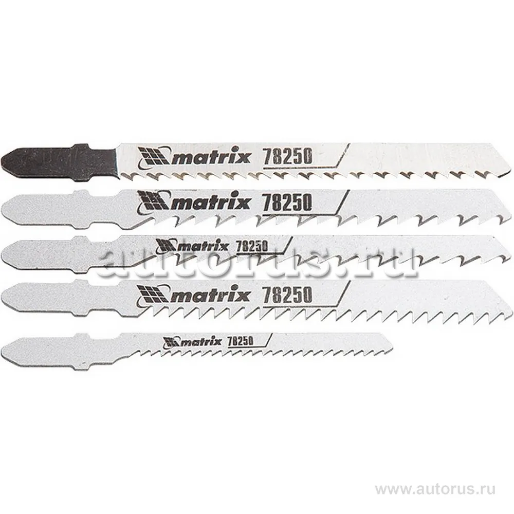 Набор полотен для электролобзика по дереву, 5шт. MATRIX 78250