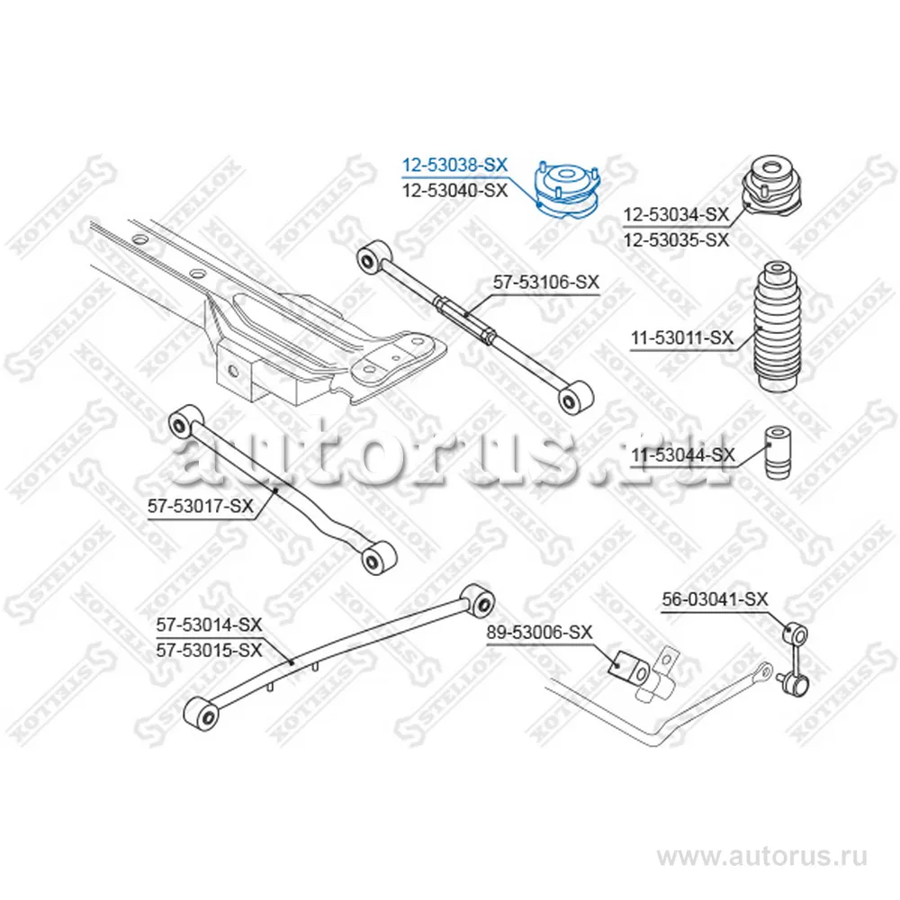 Опора амортизатора зад. п. KIA Shuma 98 (1253040_SX) STELLOX 1253038_SX