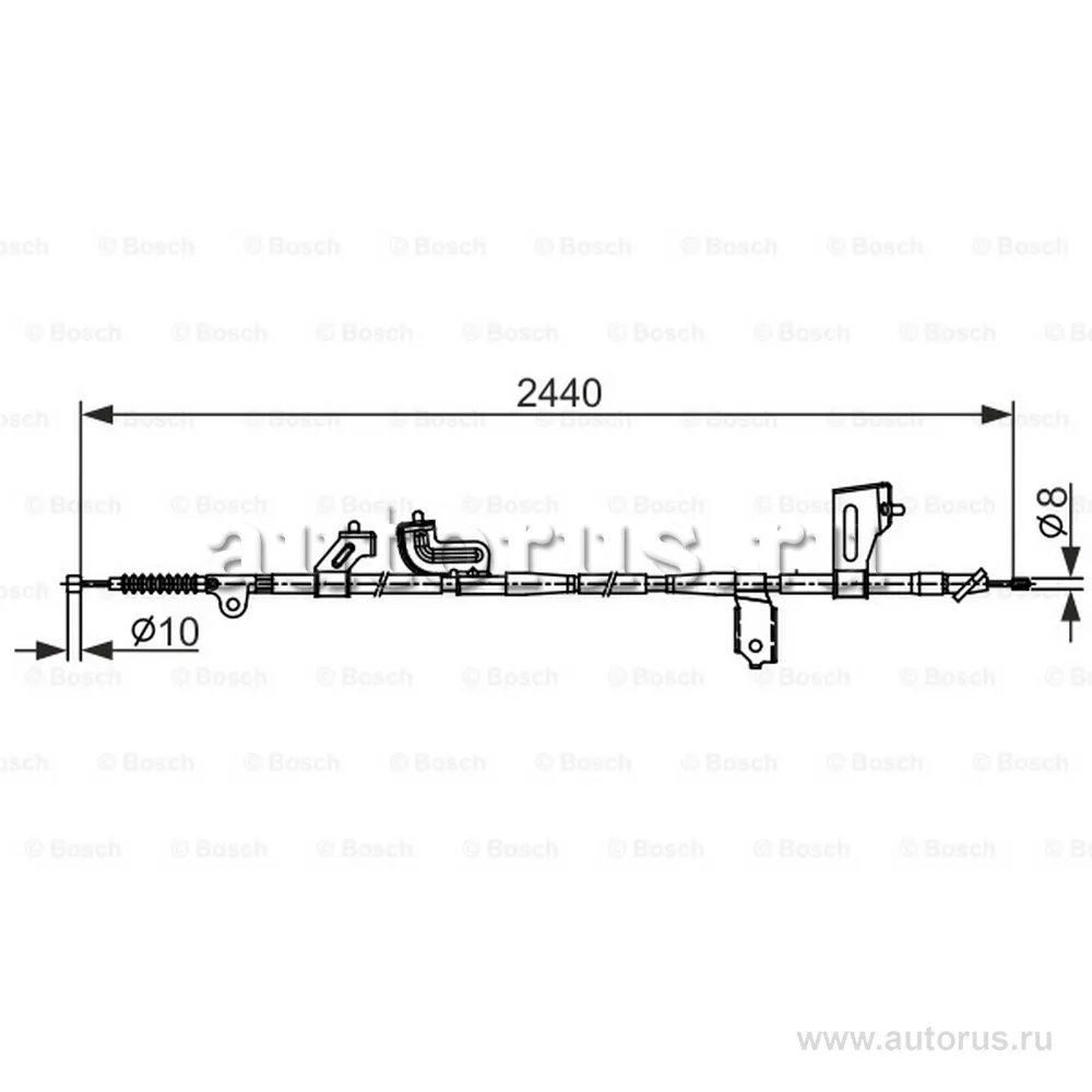 Трос ручного тормоза NISSAN NAVARA 05-, BOSCH 1987482425