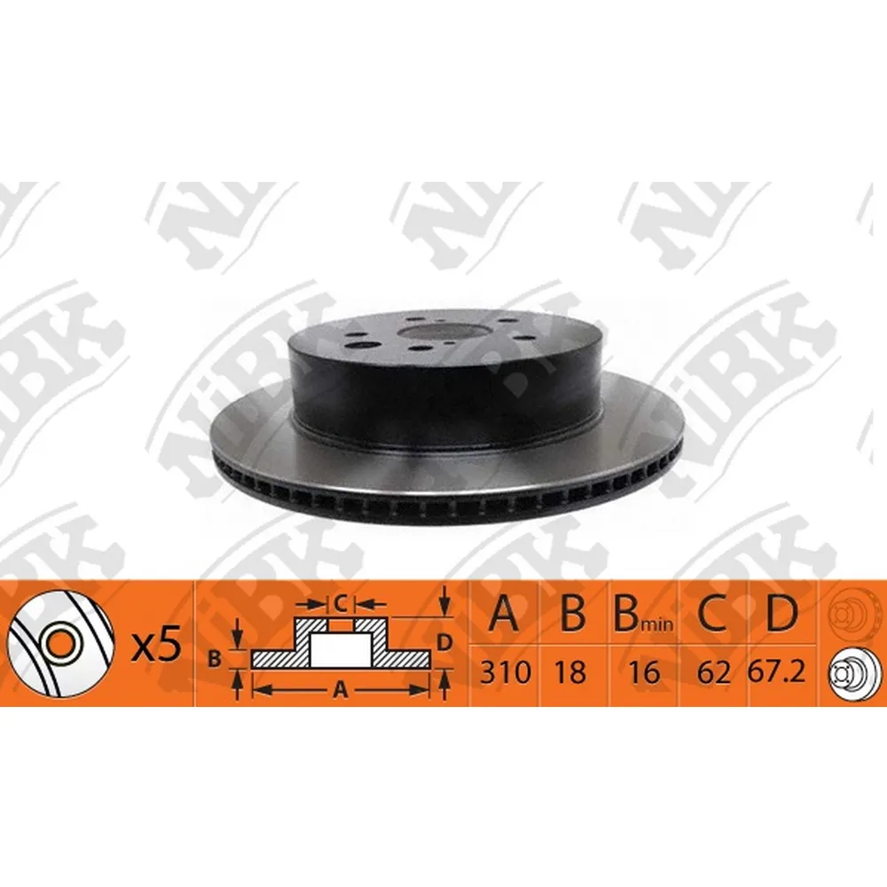 Диск тормозной задний LEXUS IS/GS 2.2...4.6L NIBK RN1439
