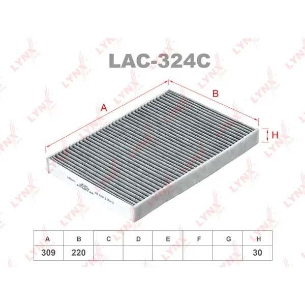 Фильтр салона угольный AUDI A4 15> / A5 16> / Q7(4M) 15> LYNXauto LAC-324C