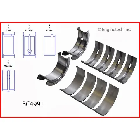 Вкладыши коренные комплект STD JEEP CHEROKEE 1991-2000 WRANGLER 1991-2002 2.5L ENGINETECH BC499JSTD