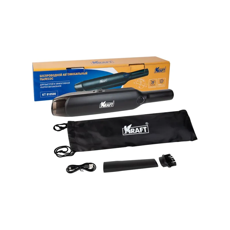 Пылесос автомобильный беспроводной KRAFT KT 810500