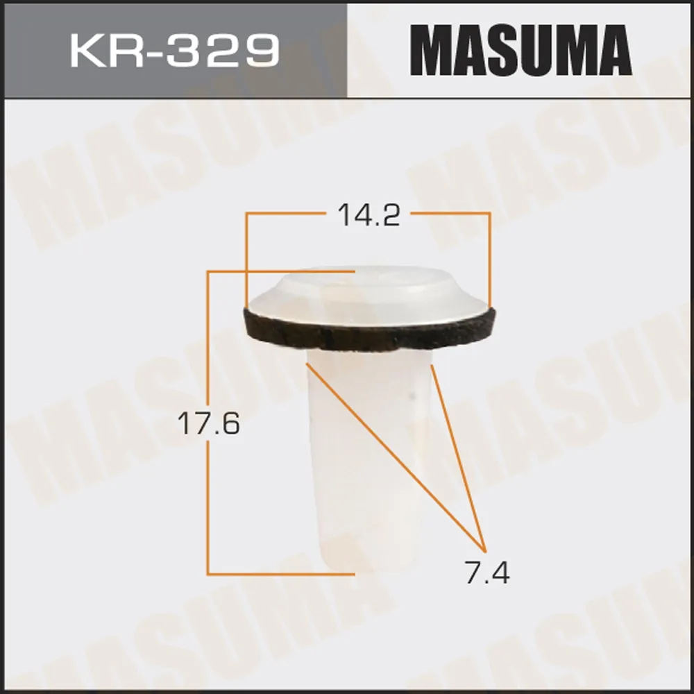 Клипса автомобильная (автокрепеж) MASUMA 329-KR уп.50 MASUMA KR329