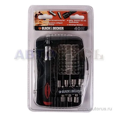 Набор отверточный 40пр. BLACK&DECKER A7062