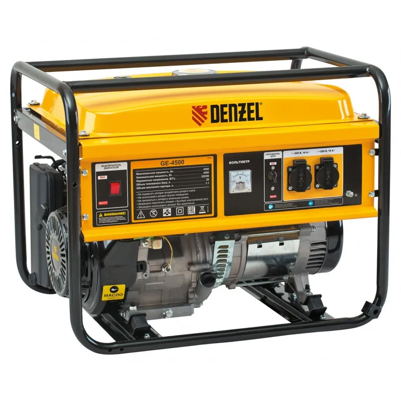 Генератор бензиновый GE 4500, 4,5 кВт, 220 В/50 Гц, 25 л, ручной старт Denzel 94636 Denzel 94636