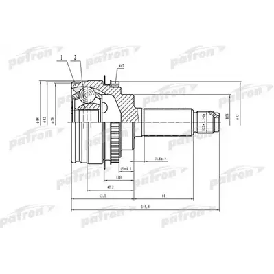 ШРУС наружный с кольцом ABS 27x56x32 ABS:44T SUBARU IMP PATRON PCV1554