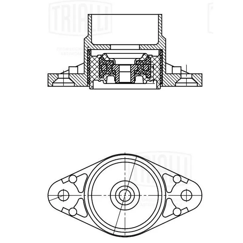 Опора амортизатора для а/м Audi A4 (04-)/A6 (04-) (задн.) (SA 1860) TRIALLI SA 1860