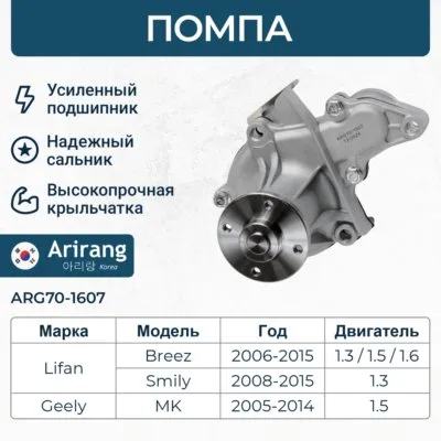 Помпа водяная ARIRANG ARG701607