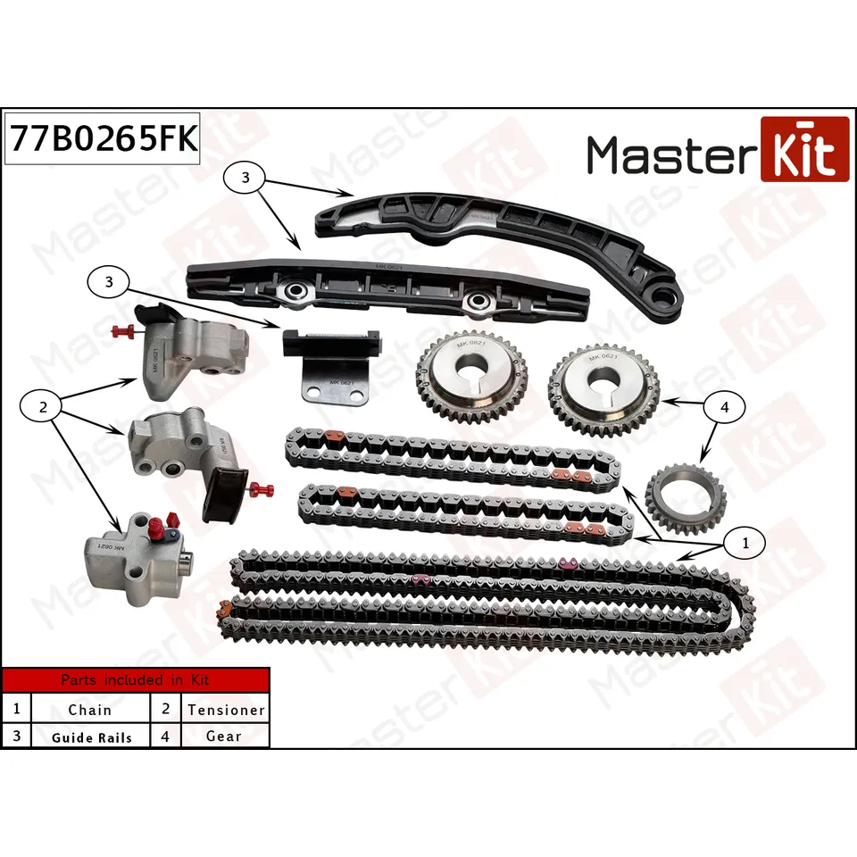 Цепь ГРМ к-кт MASTERKIT 77B0265FK