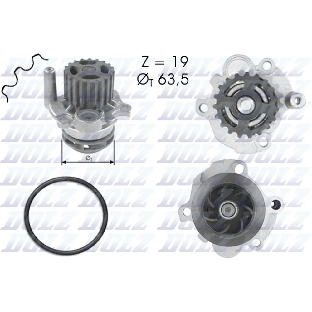 Помпа, водяной насос VAG+Skoda+FORD Galaxy I all 1.9TDI 98-2010 DOLZ A-193