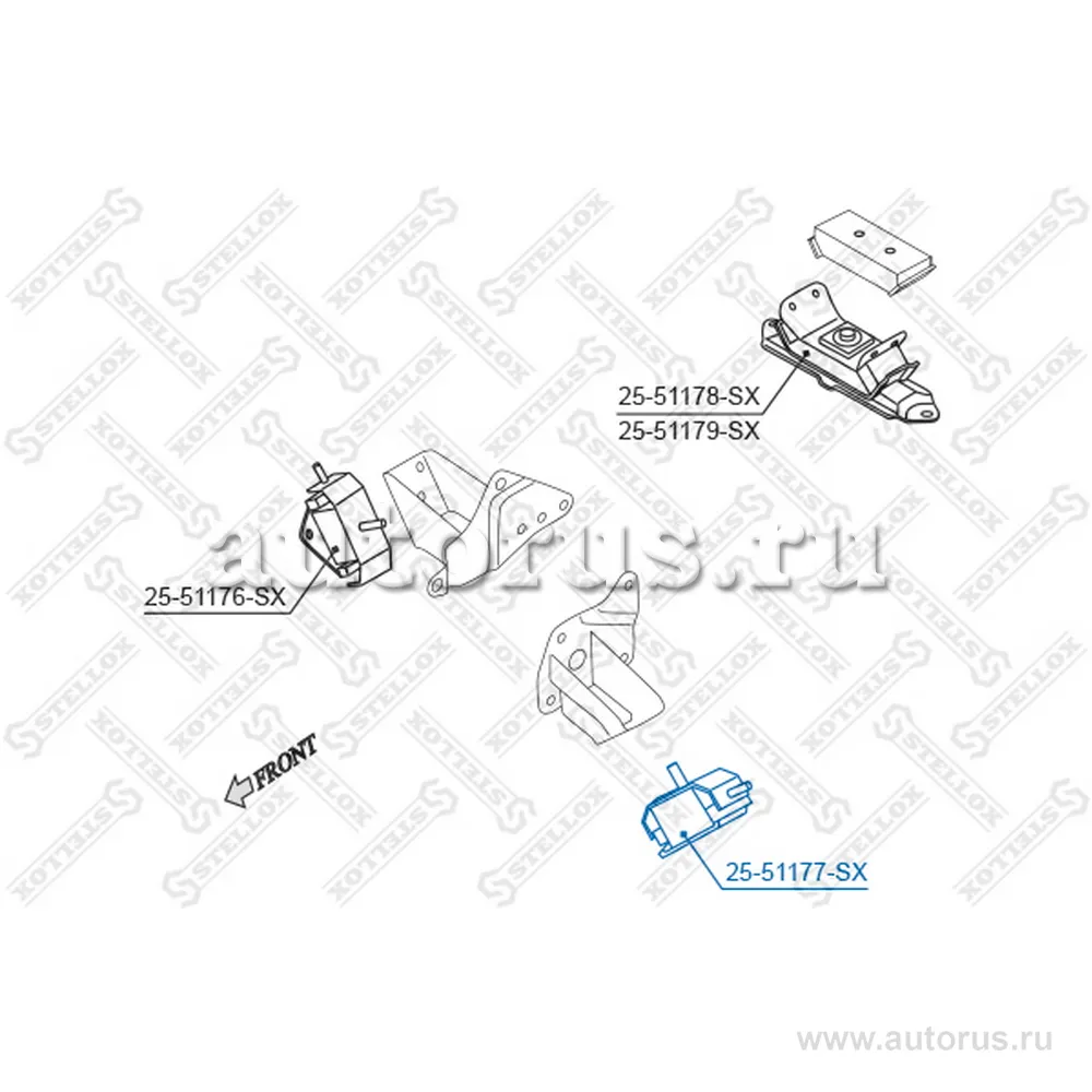Подушка ДВС пер.л.Hyundai Terracan 01 (2551176_SX) STELLOX 2551177_SX