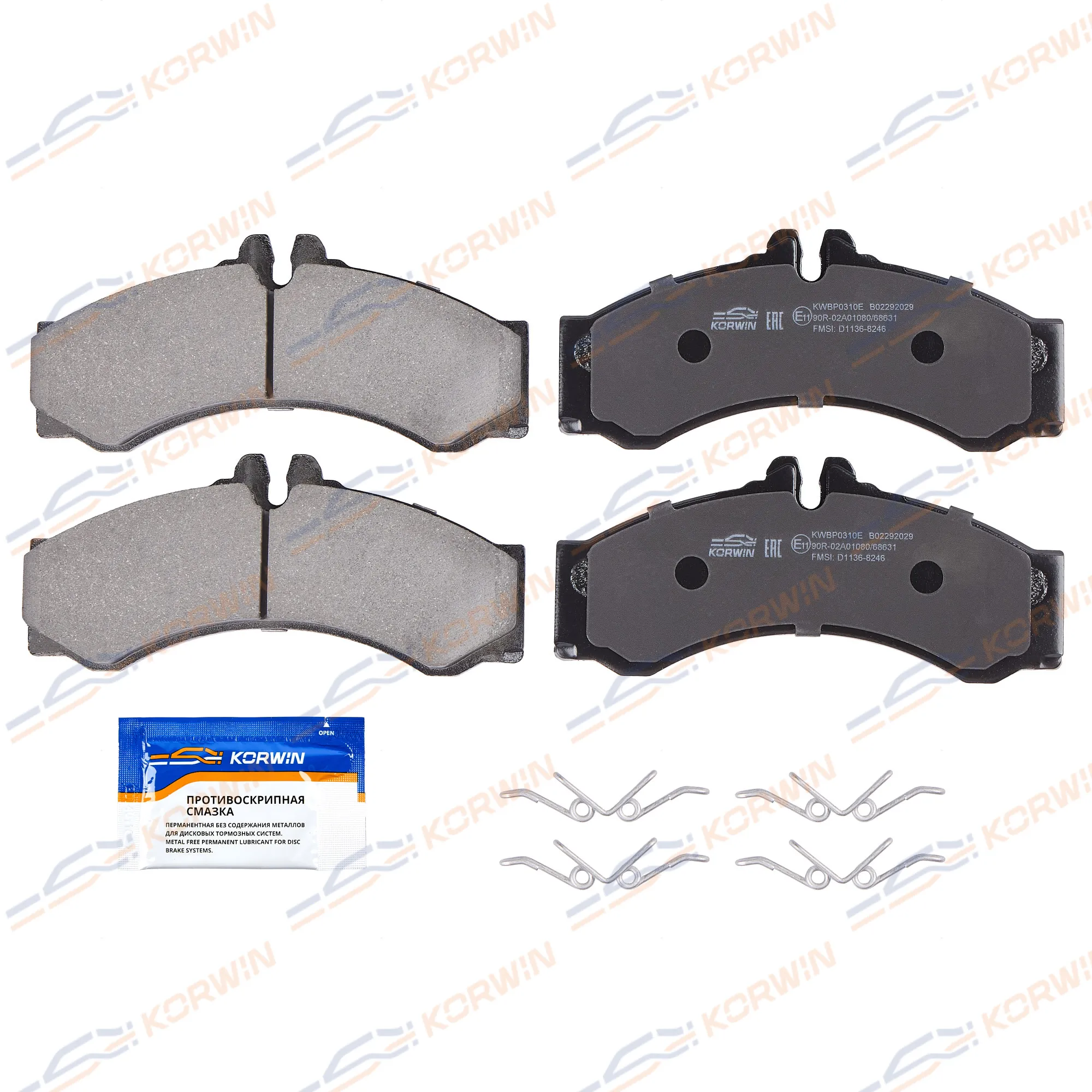 Колодки тормозные перед./зад. ECOLine. Mercedes Sprinter (901-904/906/909) 95-  KORWIN KWBP0310E