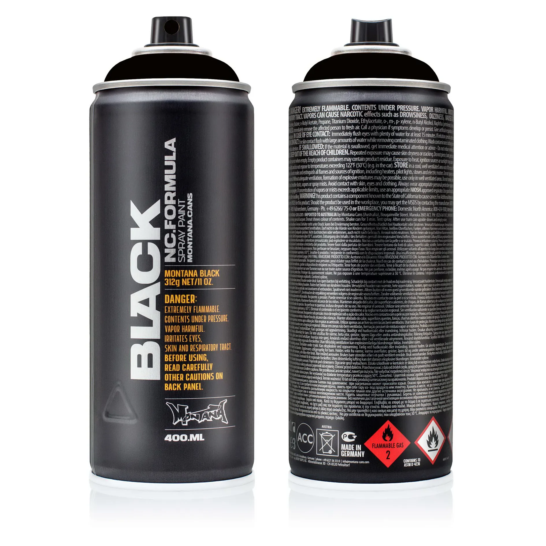Краска BLACK черная MONTANA CANS 9001 BLK