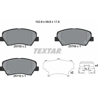 Комплект колодок дисковых TEXTAR 2570801