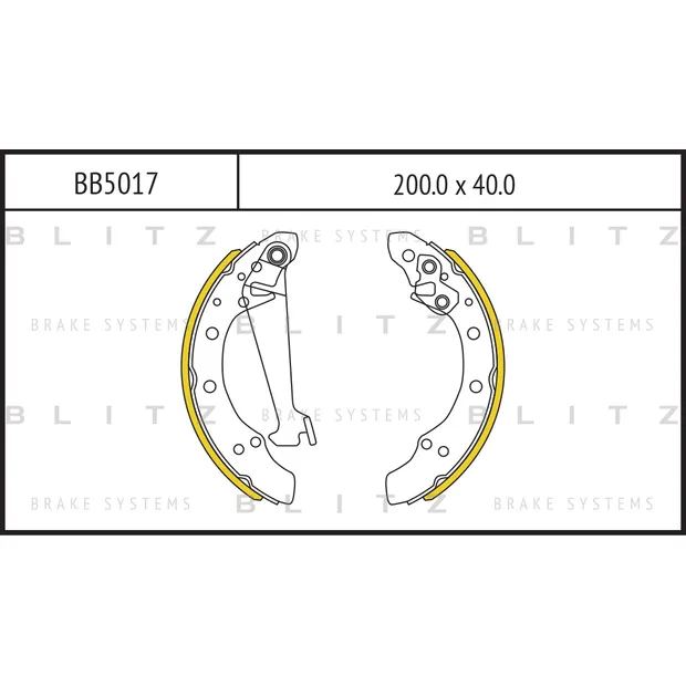 Колодки тормозные барабанные VW Golf/Polo 91-> BLITZ BB5017