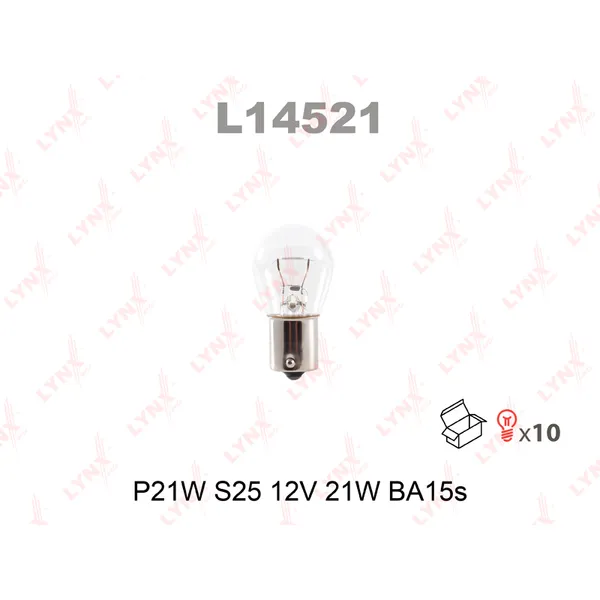 Лампа 12V P21W 21W LYNXauto 1 шт. картон L14521