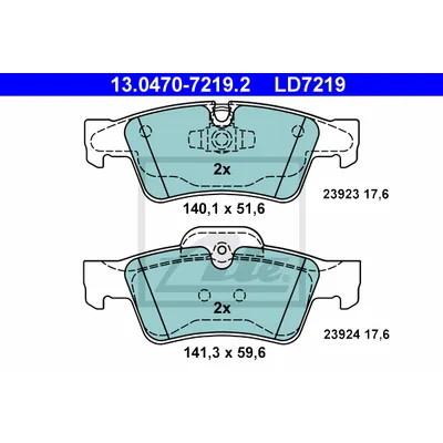 Колодки тормозные дисковые задн, CERAMIC, MB GL-CLASS GL 320 CDI/GL 350 CDI/GL 350 CDI/GL 350 CDI B ATE 13047072192