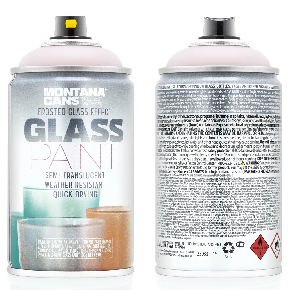 Краска GLASS PAINT бледно-розовая MONTANA CANS GP1210