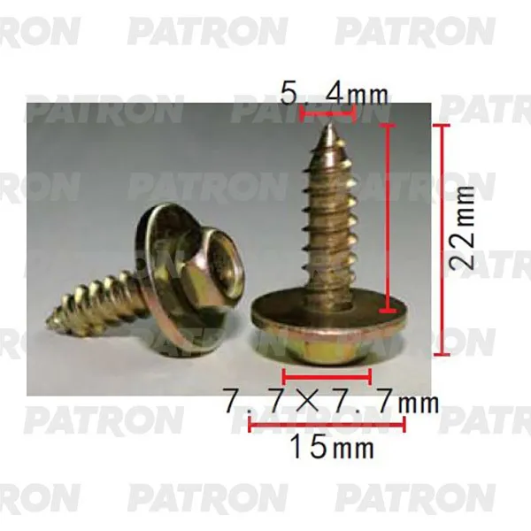 Саморез Применяемость: Саморез 5.4x22mm универсальный PATRON P37-2232
