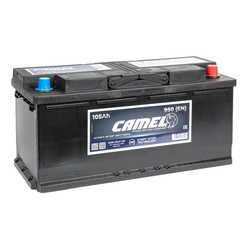Аккумулятор CAMEL AGM Stop&Go 105 А/ч Обратная R+ 394x175x190 EN950 A