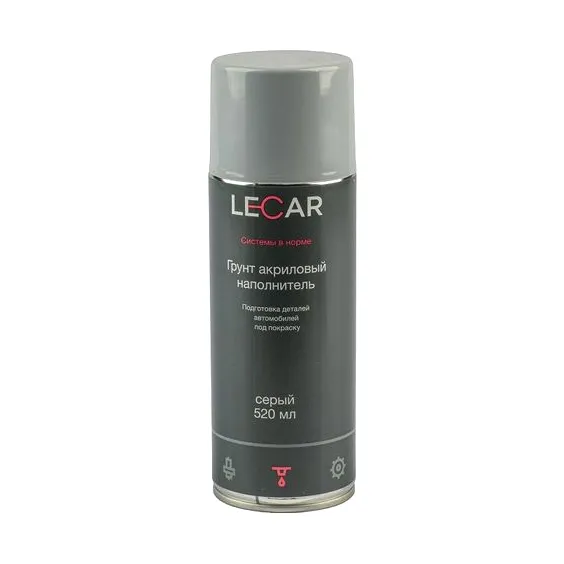Грунт акриловый, цвет серый, 520 мл. (аэрозоль) LECAR LECAR000022711
