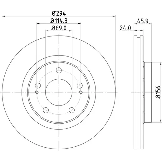Диск тормозной с покрытием NISSHINBO ND3044K