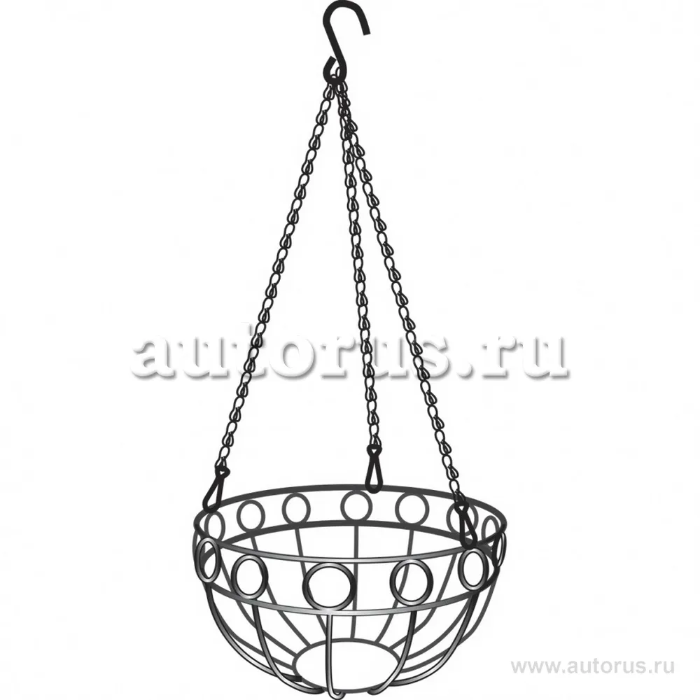 Подвесное кашпо, D 26 см, высота с цепью и крюком 53,5 см Palisad 69015 PALISAD 69015
