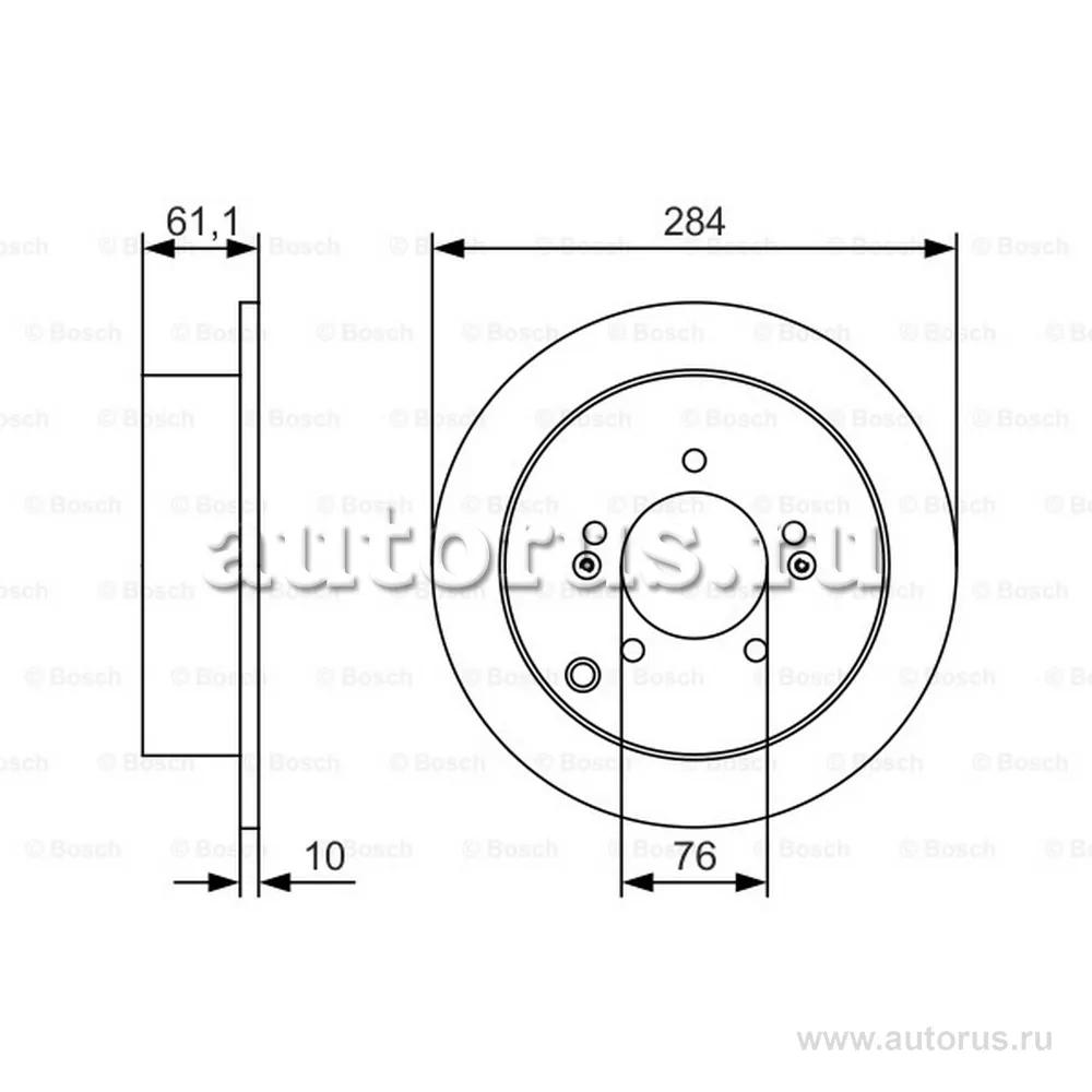 Диск тормозной задний BOSCH 0 986 479 U37