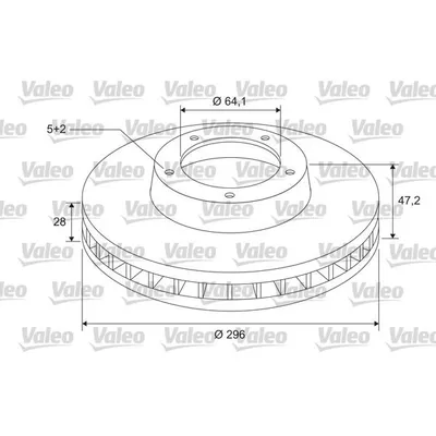 Диск тормозной передний VALEO 297 186