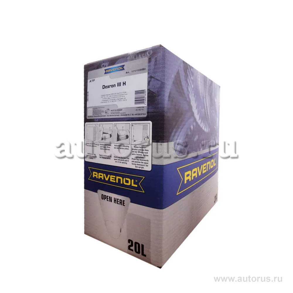 Трансмиссионное масло RAVENOL ATF Dexron III H (20л) ecobox 1212100-B20 (4014835787025)