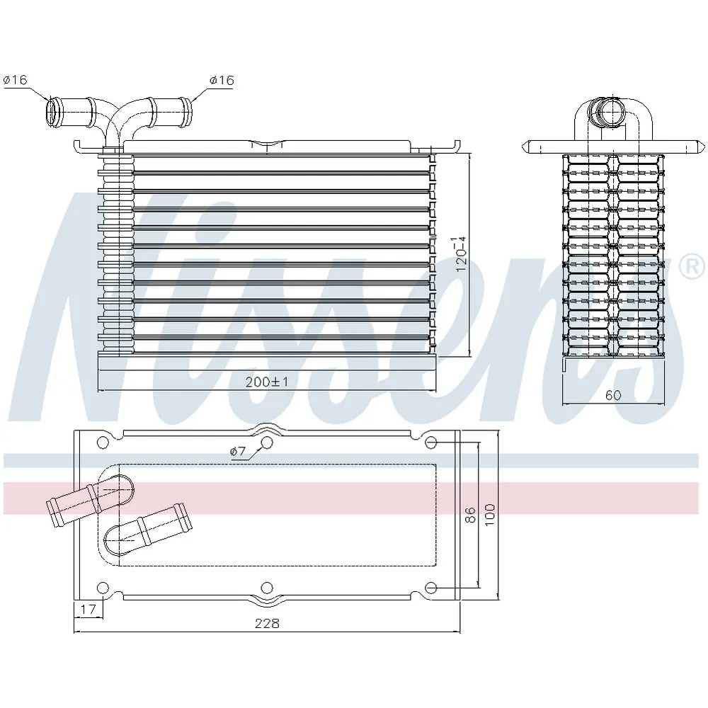 Интеркулер VAG A1/A3/Leon/Octavia/Yeti/Golf/Passat/Tiguan NISSENS 96470