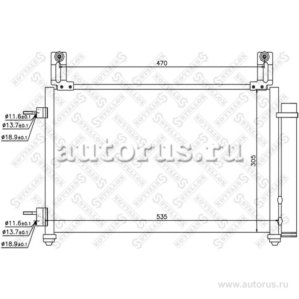 Радиатор кондиционера Chevrolet Matiz 0.8-1.0 05> STELLOX 10-45611-SX