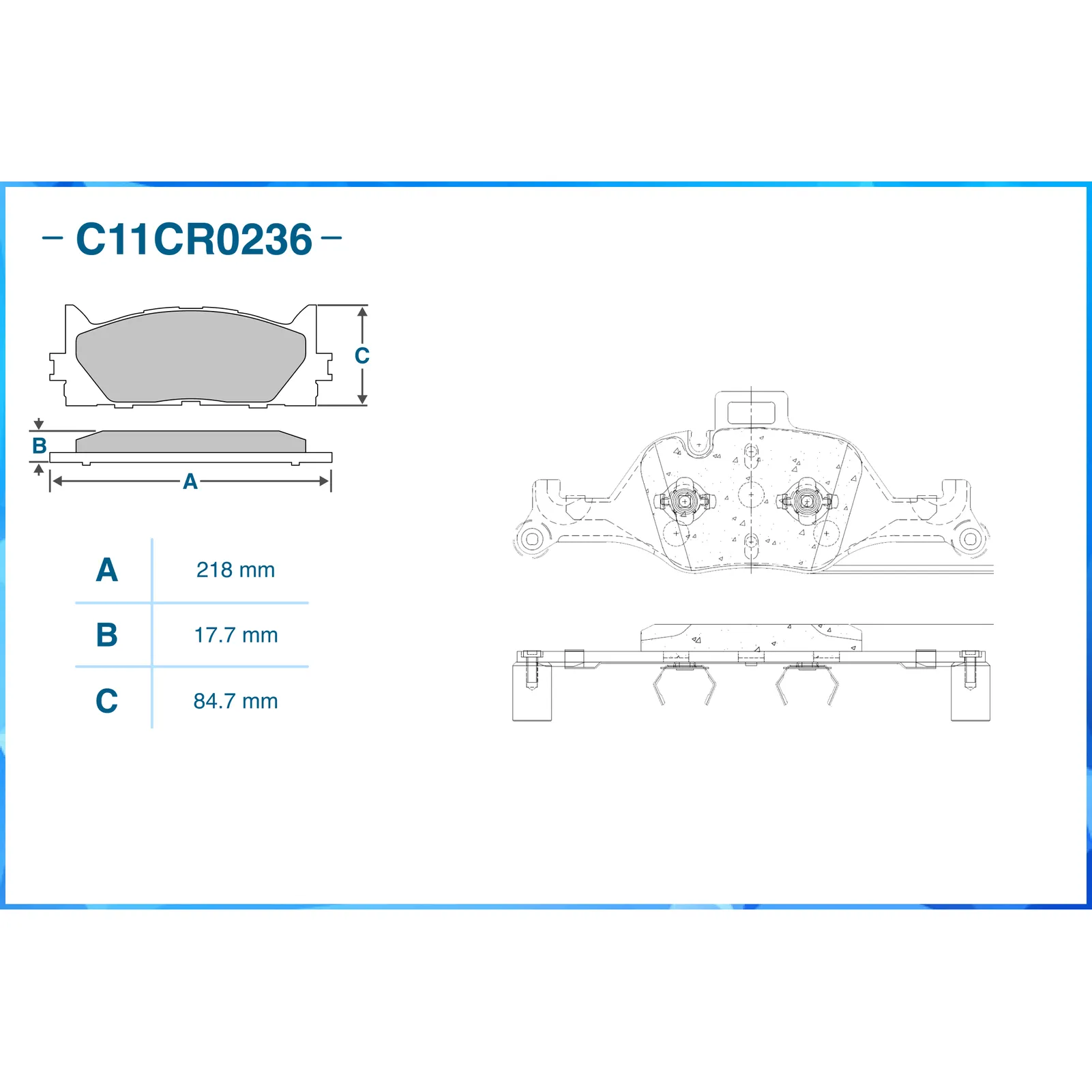 Колодки передние BMW X3 (F25) (10-)/5 (G30) (16-) CWORKS C11CR0236