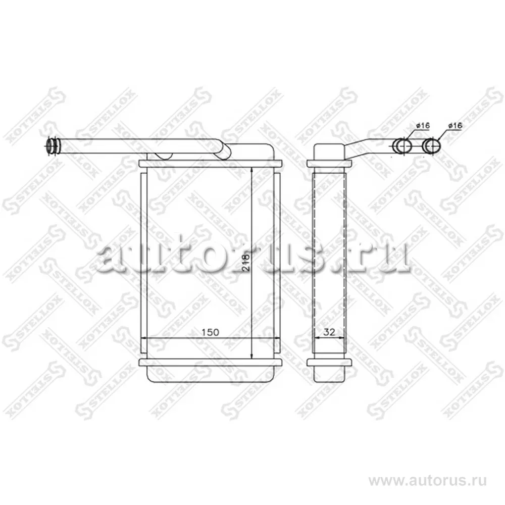 Радиатор печки Ford Transit 1.6-2.5D 82-89 STELLOX 10-35054-SX