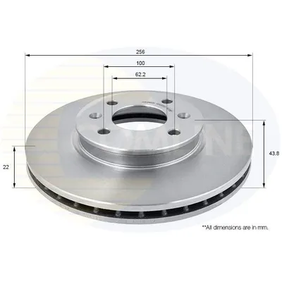 Диск тормозной HYUNDAI ACCENT 10-, KIA RIO 11- COMLINE ADC2408V