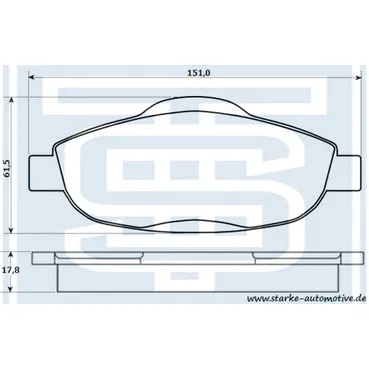 Колодки тормозные PEUGEOT 308 передние STARKE 174-539