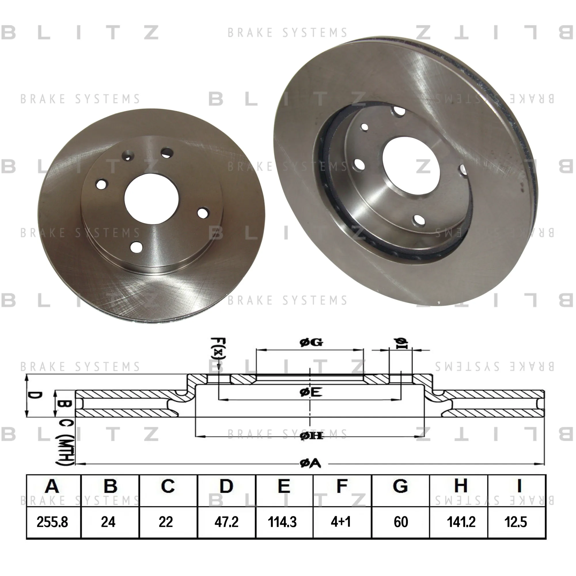 Диск тормозной передний вентилируемый CHEVROLET EPICA/EVANDA/NUBIRA/LACETTI/REZZO 05-> BLITZ BS0245