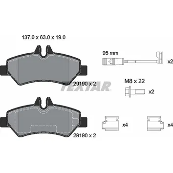Колодки задние с противошумной пластиной Q+ MB Sprinter VW Crafter TEXTAR 2919001