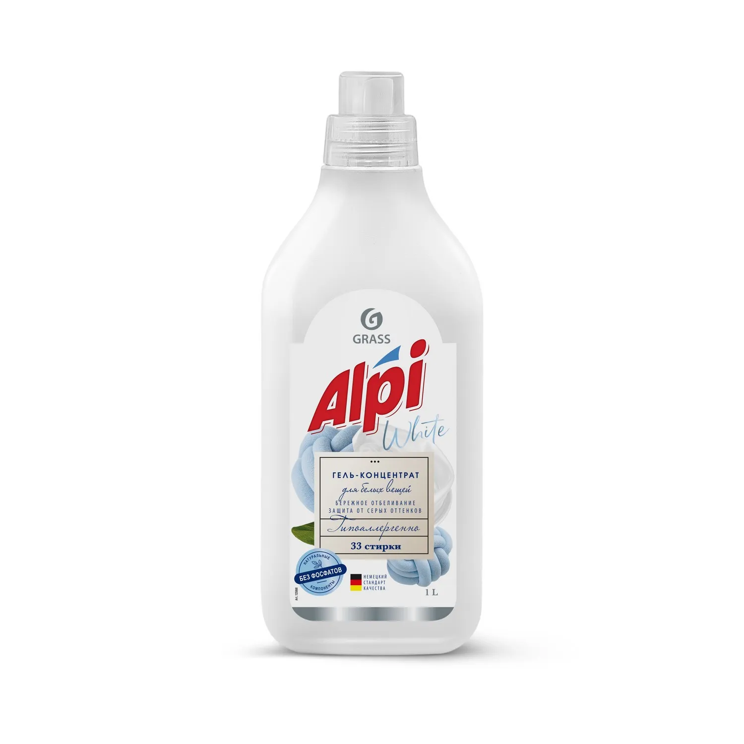 Концентрированное жидкое средство для стирки ALPI white gel (флакон 1л) GRASS 125868