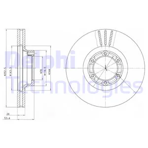 Диск тормозной передний OPEL ARENA RENAULT 20 30 TRAFIC VAUXHALL ARE DELPHI BG2284