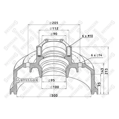 Торм.барабан-ступица 300x80/93 H219 d1 300x80/93 H219 d110/90 STELLOX 8500120_SX