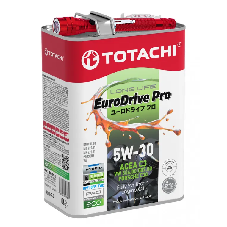Масло моторное TOTACHI EURODRIVE PRO LL 5W-30 синтетическое 4 л E7804A