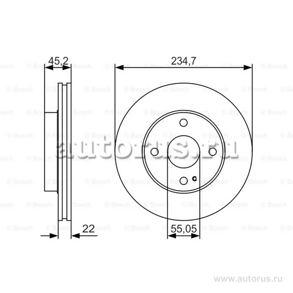 Диск тормозной передний BOSCH 0986479S11