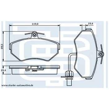 Колодки тормозные VW PASSAT (B5) передние STARKE 173-536