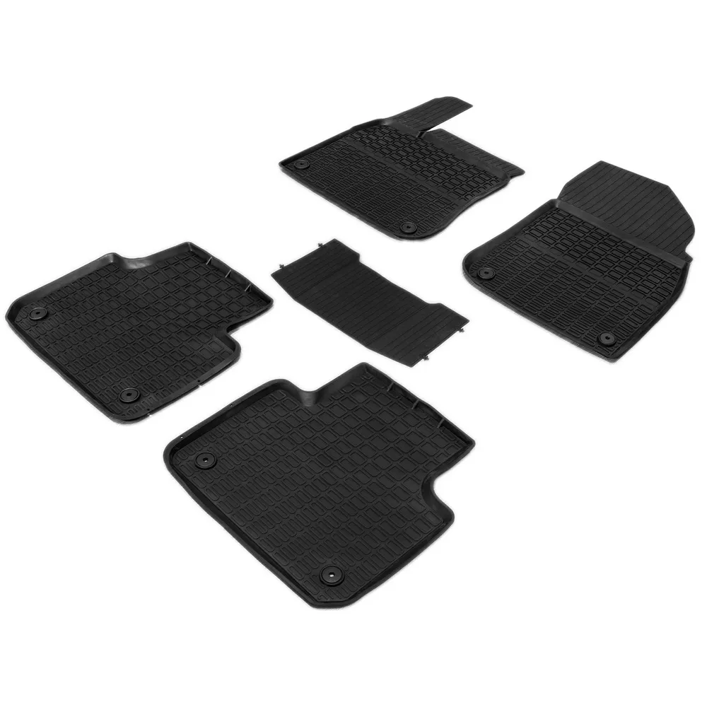 Коврики салона Volkswagen Touareg черный резина Rival 65808001